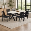 Pemberly Row 7-Piece Modern Dining Table Set with Rubberwood Construction