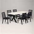 Pemberly Row 7-Piece Modern Dining Table Set with Rubberwood Construction