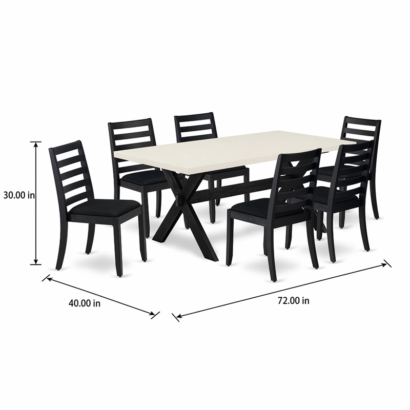 Pemberly Row 7-Piece Modern Dining Table Set with Rubberwood Construction