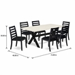 Pemberly Row 7-Piece Modern Dining Table Set with Rubberwood Construction