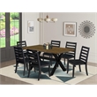 Pemberly Row 7-Piece Kitchen Dining Set Rubberwood Jacobean Finish