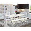 Pemberly Row 6-Piece Dining Set with Linen Seats in Gray and White