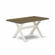 Pemberly Row 6-Piece Wood Dining Table Set with Gray Fabric Seats