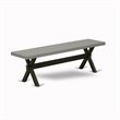 Pemberly Row 6-Pc Wood Dining Set with Cement Tabletop and Bench