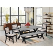 Pemberly Row 6-Piece Kitchen Dining Set with Cement Finish