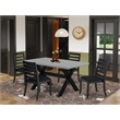 Pemberly Row 5-Piece Dining Set with Rubberwood Cement Finish Table