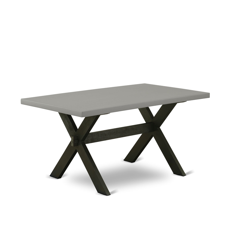 Pemberly Row 5-Piece Dining Set with Rubberwood Cement Finish Table