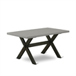 Pemberly Row 5-Piece Dining Set with Rubberwood Cement Finish Table