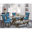 Pemberly Row 6-Piece Wood Dining Set in Multi-Color Finish