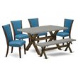 Pemberly Row 6-Piece Wood Dining Set in Multi-Color Finish