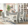 Pemberly Row 7-Piece Wooden Dining Set with Shitake Chairs and Cement Table