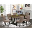 Pemberly Row 7-Piece Dining Set in Coffee & Distressed Jacobean Finish