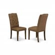 Pemberly Row 7-Piece Dining Set with Parson Chairs in Brown Smoke Finish