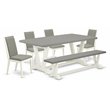 Pemberly Row 6-Piece Wood Kitchen Set in Linen White and Shitake