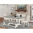 Pemberly Row 6-Piece Wood Kitchen Set in Linen White and Doeskin