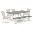 Pemberly Row 6-Piece Wood Kitchen Set in Linen White and Doeskin