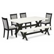 Pemberly Row 6-Piece Acacia Dining Set with Bench in Multi-Color