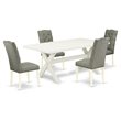 Pemberly Row 5-Piece Wooden Kitchen Set in Linen White Finish
