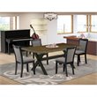 Pemberly Row 5-Piece Acacia Wood Dining Set in Multi-Color