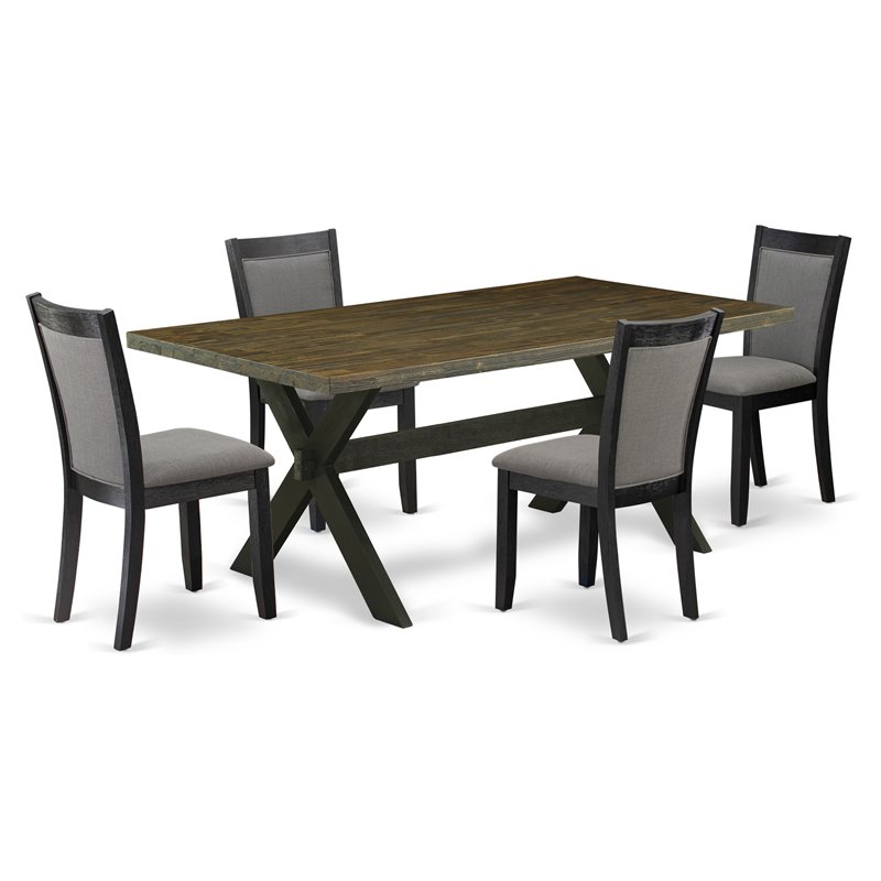 Pemberly Row 5-Piece Acacia Wood Dining Set in Multi-Color