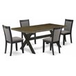 Pemberly Row 5-Piece Acacia Wood Dining Set in Multi-Color