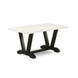 Pemberly Row 7-Piece Dining Set in Doeskin Gray with Black Wood Accents