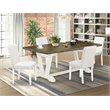 Pemberly Row 5-Piece Wood Dining Set with PU Leather Seats