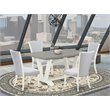 Pemberly Row 5-Piece Dining Table Set in Wood with Cement & White Finish