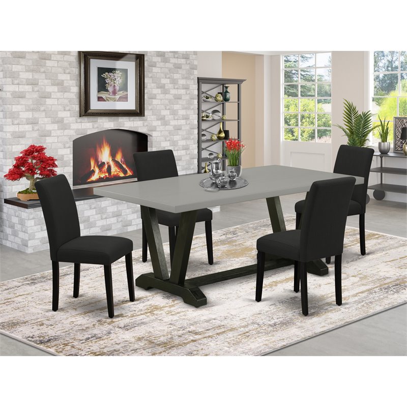 Pemberly Row 5-Piece Dining Table and Upholstered Chairs in Multi-color