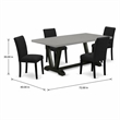 Pemberly Row 5-Piece Dining Table and Upholstered Chairs in Multi-color