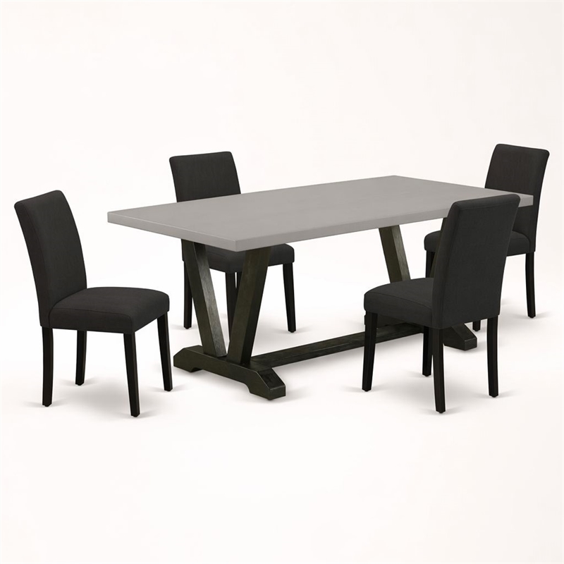 Pemberly Row 5-Piece Dining Table and Upholstered Chairs in Multi-color