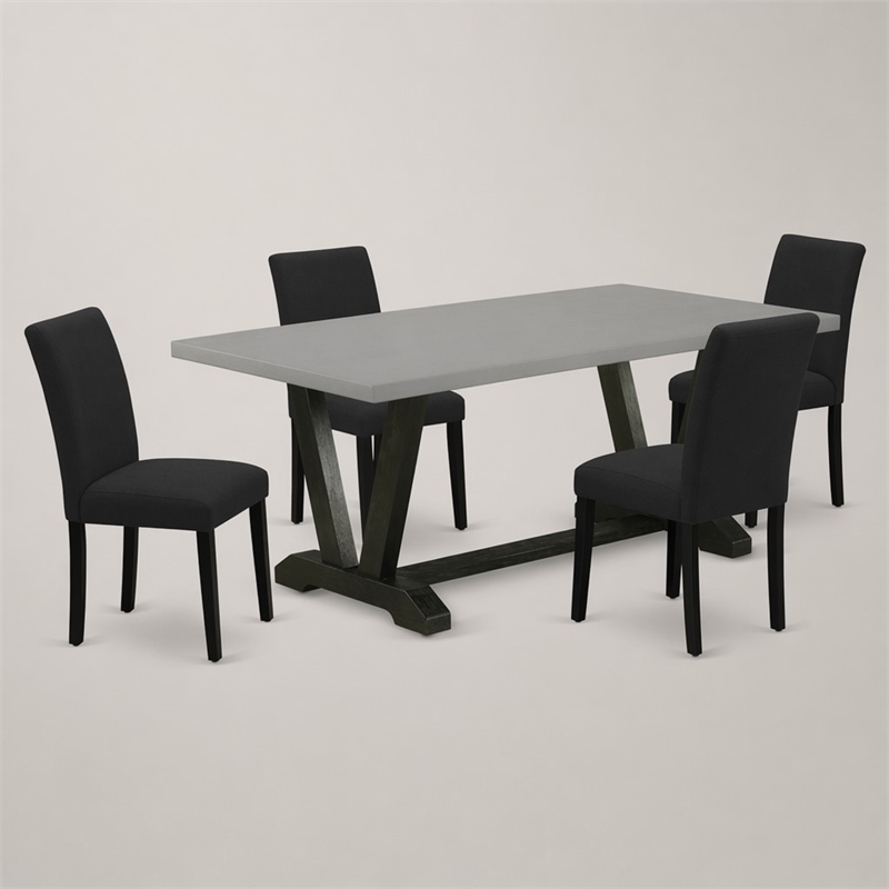 Pemberly Row 5-Piece Dining Table and Upholstered Chairs in Multi-color