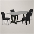 Pemberly Row 5-Piece Dining Table and Upholstered Chairs in Multi-color