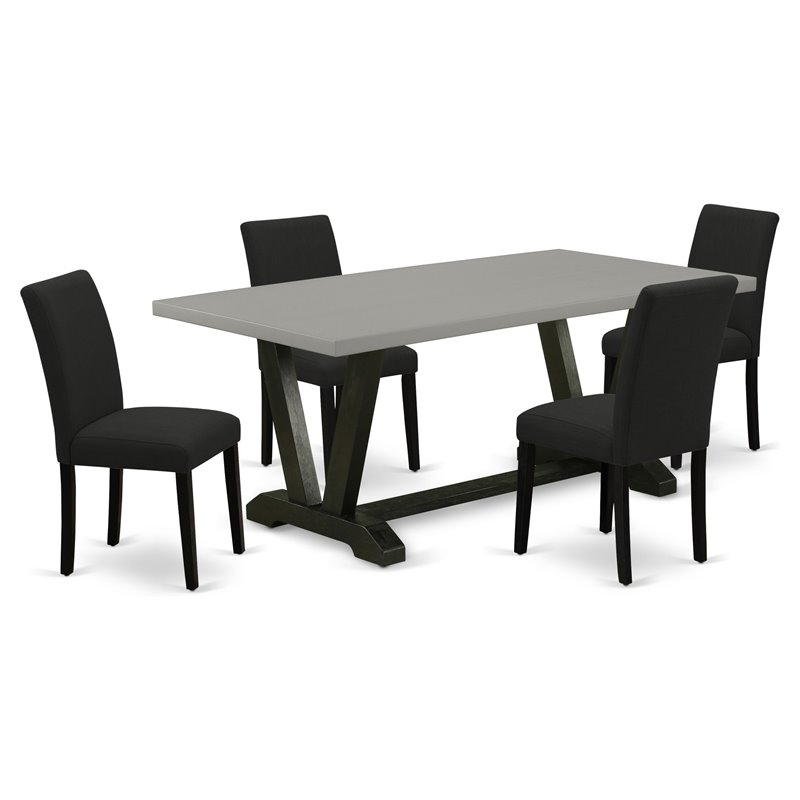Pemberly Row 5-Piece Dining Table and Upholstered Chairs in Multi-color
