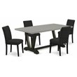 Pemberly Row 5-Piece Dining Table and Upholstered Chairs in Multi-color