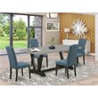 Pemberly Row 5-Piece Traditional Wood Dining Table Set in Multi-color