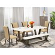 Pemberly Row 6-Piece Wood Dining Table Set in Distressed Jacobean