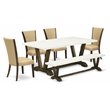 Pemberly Row 6-Piece Wood Dining Table Set in Distressed Jacobean