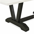 Pemberly Row 5-Piece Wood Kitchen Set with Linen Fabric Seats in Black