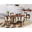 Pemberly Row 5-Piece Dining Table Set with 4 Light Beige Chairs in Wood Finish