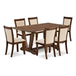 Pemberly Row 7-Piece Dining Set with Upholstered Chairs and Wood Table