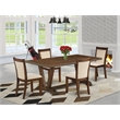Pemberly Row 5-Piece Dining Set with Parson Chairs and Wood Table