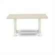 Pemberly Row Dining Table with Linen White Top and Asian Wood Legs