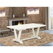 Pemberly Row Dining Table with Linen White Finish and Solid Wooden Legs
