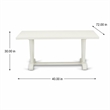 Pemberly Row Dining Table with Linen White Finish and Solid Wooden Legs