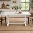 Pemberly Row Dining Table with Linen White Finish and Solid Wooden Legs