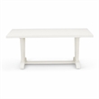Pemberly Row Dining Table with Linen White Finish and Solid Wooden Legs