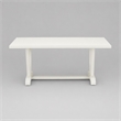 Pemberly Row Dining Table with Linen White Finish and Solid Wooden Legs