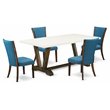 Pemberly Row 5-Piece Wood Kitchen Table Set in Distressed Jacobean