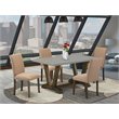 Pemberly Row 5-Piece Cement and Jacobean Wood Dining Table Set